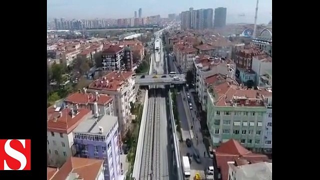 Halkalı-Sirkeci Banliyö hattında başlayan test sürüşleri havadan görüntülendi