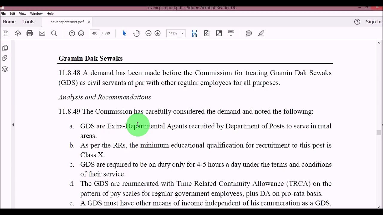 7th PC Recommendations for Gramin Dak Sevak (GDS)_ग्रामीण डाक सेवक को क्या मिला वेतन आयोग में ????