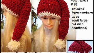 Crochet Pattern, santa hat, how to crochet, diy
