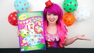 Coloring Chee Zee Shopkins GIANT Coloring Book Crayola Crayons | COLORING WITH KiMMi THE CLOWN