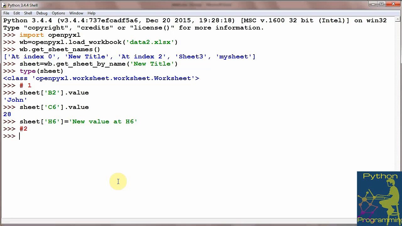 Python 3 The Actual Thing Read and Write data at cell level