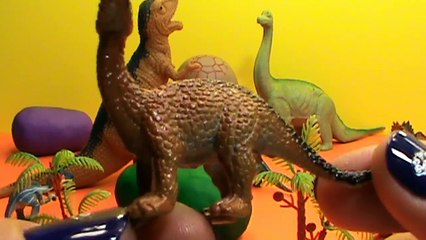 Dinosaurs surprise eggs toys Play Doh