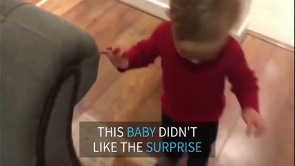 Baby doesn't recognize dad after he shaves