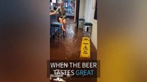 Australians refuse to leave flooded bar