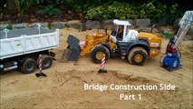 Bridge Construction Site Part1 RC Construction Machines (Excavator / Dump Truck etc)