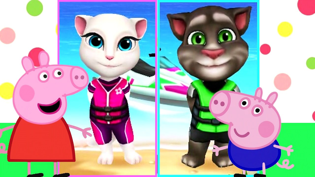 Свинка Пеппа. Игровой мультик. Вот это гонка! Анжела и Том, кто лучший аквабайкер?