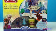 Frozen Playdoh Sparkle Snow Dome with Queen Elsa Princess Anna and Olaf the snowman