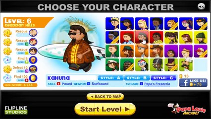 Papa Louie 2 Gameplay/Walkthrough, KAHUNA Collect 100 Coins! Level 6 [HD]