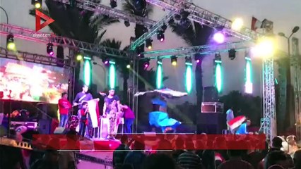 فولكلور شعبي وأغنيات وطنية احتفالا بفوز السيسي بالانتخابات في عابدين