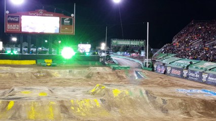 Monster Jam Truck Tire Flies Off