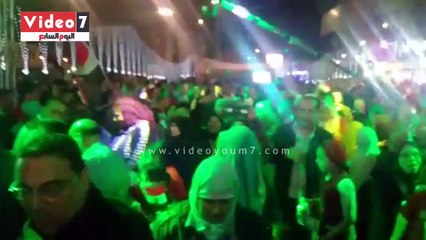 احتفالية كبرى بميدان المؤسسة بشبرا الخيمة بفوز الرئيس السيسي بالرئاسة