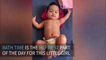 This baby has the cutest bath time dance routine