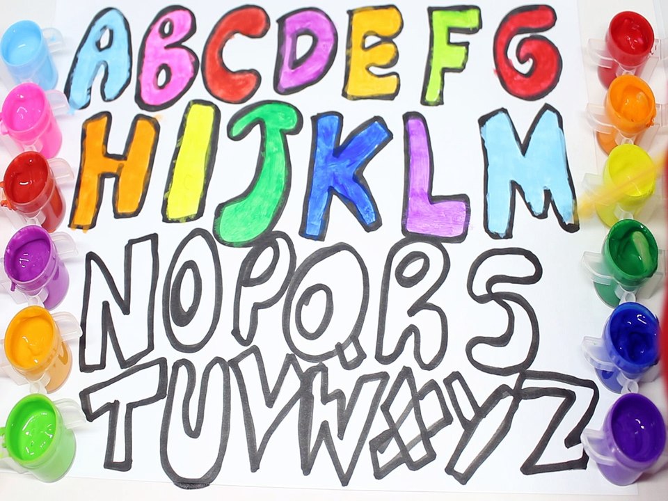 Learn Colors & Teach ABC Alphabet To Kids | Learn Coloring & Painting with Nursery Rhymes