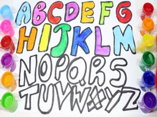 Learn Colors & Teach ABC Alphabet To Kids | Learn Coloring & Painting with Nursery Rhymes