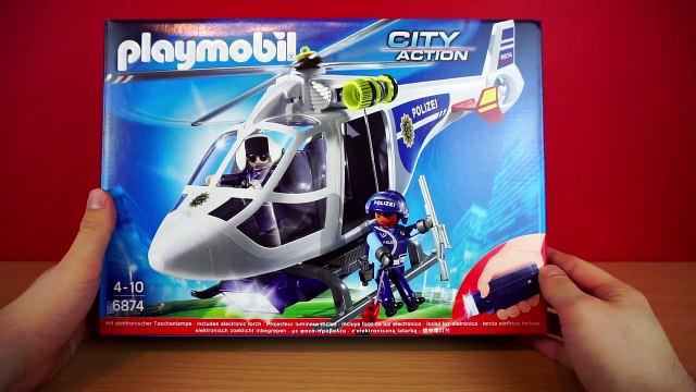 Polizei Helikopter mit LED-Suchscheinwerfer 6874 - Playmobil City Action -  Film Police auspacken─影片 Dailymotion