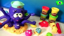 Polvo Divertido Massinha Play-Doh Octopus Playset Animais Marinhos Play Dough Ocean Animals 20390