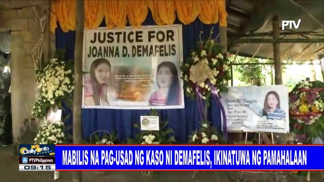 Mabilis na pag-usad ng kaso ni Demafelis, ikinatuwa ng pamahalaan