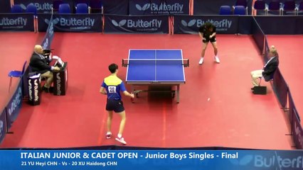 2018 Italian Junior & Cadet Open Highlights I Xu Haidong vs Yu Heyi (Final)
