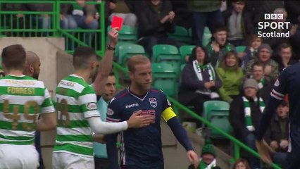 Andrew Davies (Ross County) straight red card