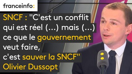 #SNCF : "C’est un conflit qui est réel (...) mais (...) ce que le gouvernement veut faire, c’est sauver la SNCF. ", analyse Olivier Dussopt #8h30politique
