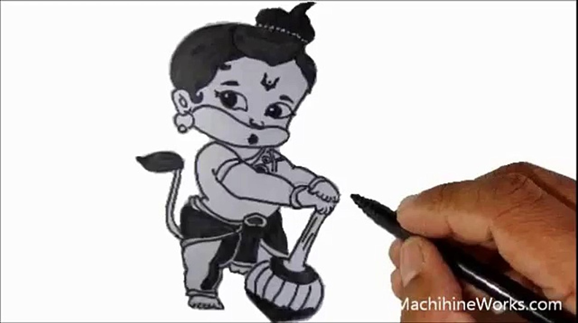 How to draw Hanuman - Cartoon monkey look. – Видео Dailymotion