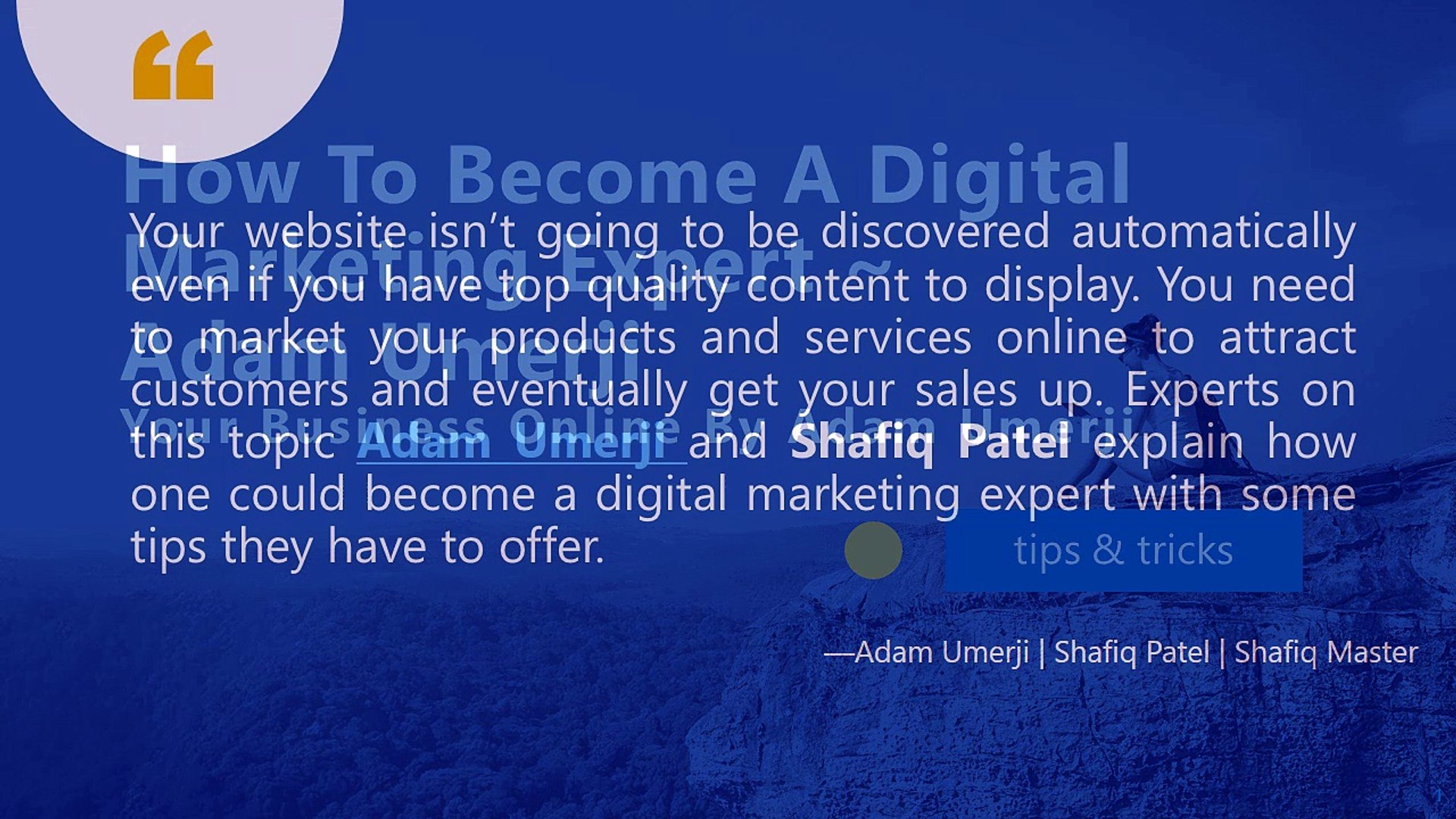 How To Become A Digital Marketing Expert Adam Umerji - 