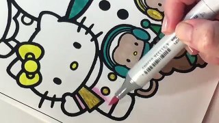 Hello Kitty Coloring Pages with Winter Glitter!