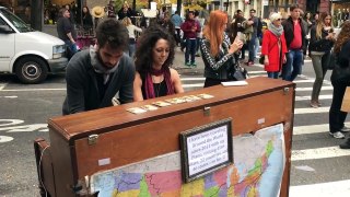 INSPIRING Musical couple play a street piano in NYC