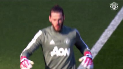 Las tres estrellas del United calientan en Old Trafford