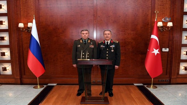 Genelkurmay Başkanı Hulusi Akar, Rus mevkidaşı Valery GERASIMOV ile görüştü