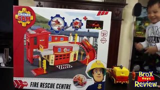 Fireman Sam Fire Rescue Centre unboxing & Brox playtime.