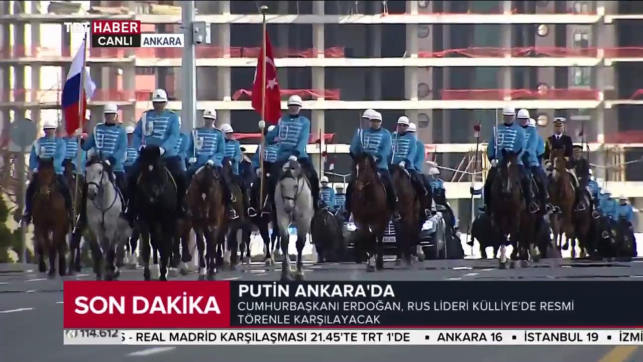 Cumhurbaşkanı Erdoğan, Rusya Devlet Başkanı Putin'i resmi törenle karşıladı