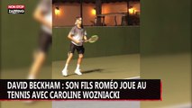 David Beckham : son fils Romeo joue au tennis avec Caroline Wozniacki (vidéo)