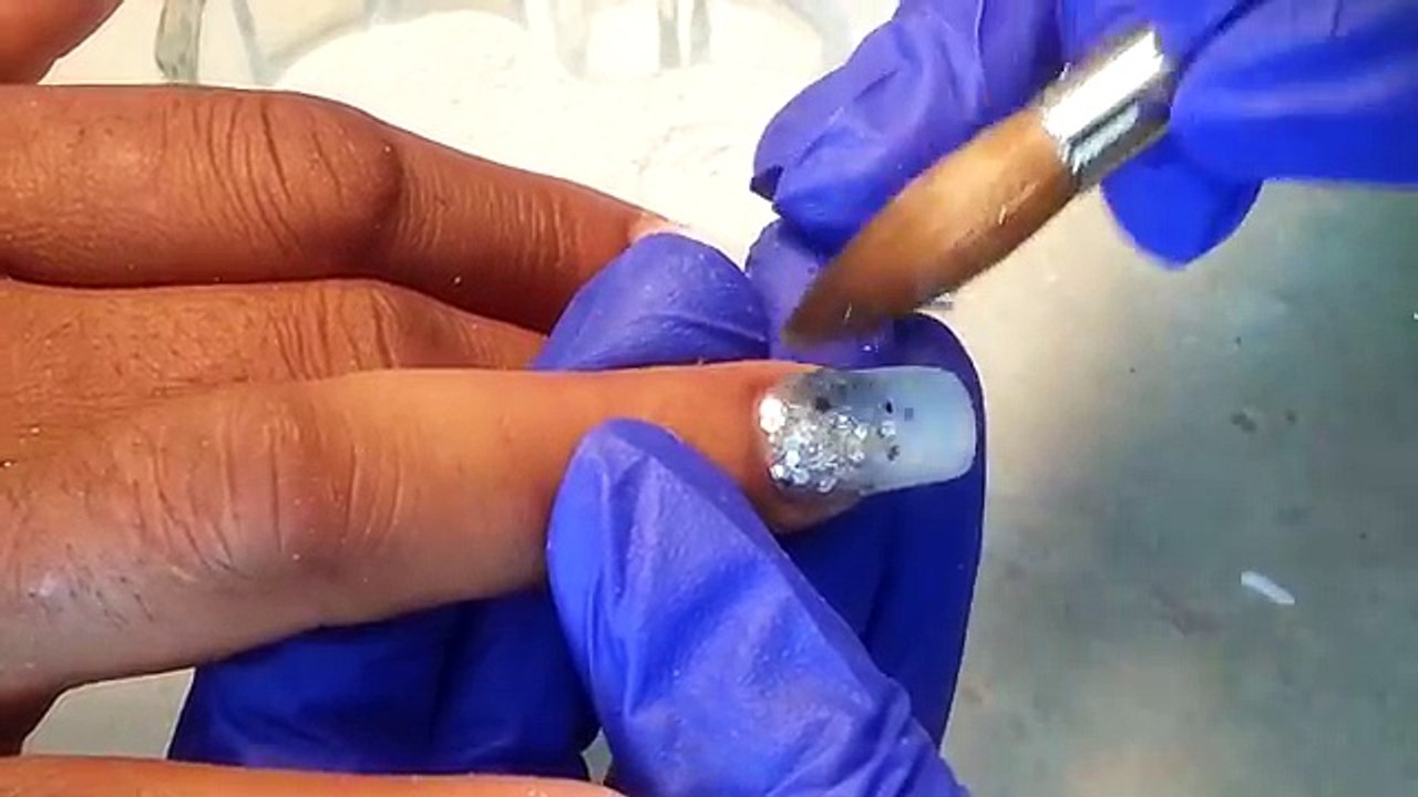 Quick Ombre White and Glitter Acrylic Powder.