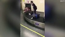 Japanese airport staff seen cleaning your luggage upon arrival