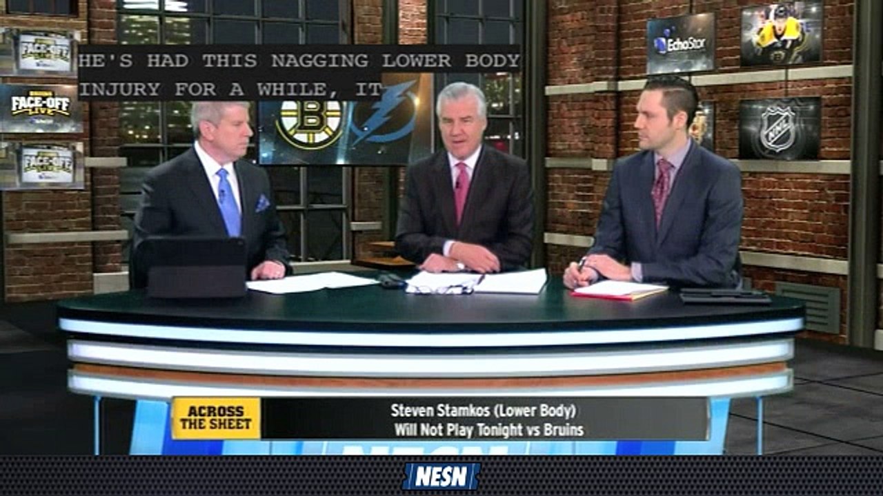 Bruins Faceoff Live: Tampa Bay Trying To Tie For First Place Without Steven Stamkos