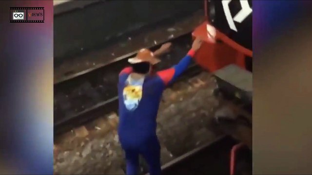 Homem-Aranha invade trilhos pra tentar parar os trens e acaba preso em SP1