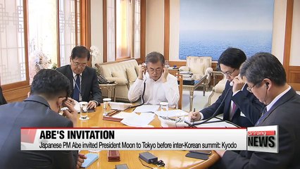 Japanese PM Abe invited President Moon to Tokyo before inter-Korean summit: Kyodo