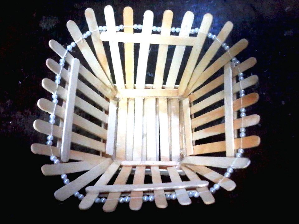 DIY_ How to make fruit bowl _fruit basket using popsicle sticks _ ice cream stic