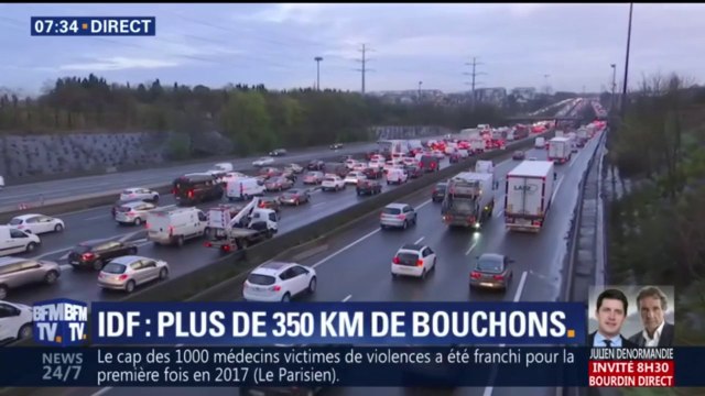 2h45 pour faire 25km : plus de 350km de bouchons ce matin en région parisienne