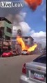 Incendie spectaculaire d'une voiture au gaz !