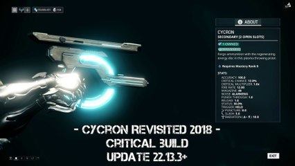 Warframe: Cycron Revisited after the rework 2018 - Critical build - Update 22.13.3+