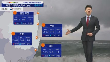 [내일의 바다낚시지수] 4월6일 금요일까지 비 그리고 강한 바람 예상 갯바위 낚시 위험 / YTN