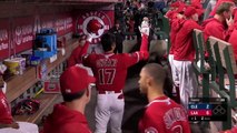 Shohei Ohtani belts a three-run homer in his first at-bat in Anaheim!