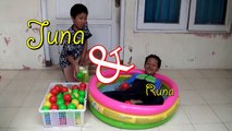 MANDI BOLA Paling KACAU ✿ Kids Pool Fun Balls by Juna n Runa