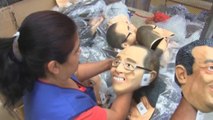 Empresa realiza máscaras de los aspirantes a la Presidencia de México