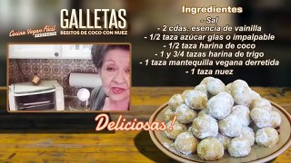Galletas besitos de coco con nuez - Cocina Vegan Fácil