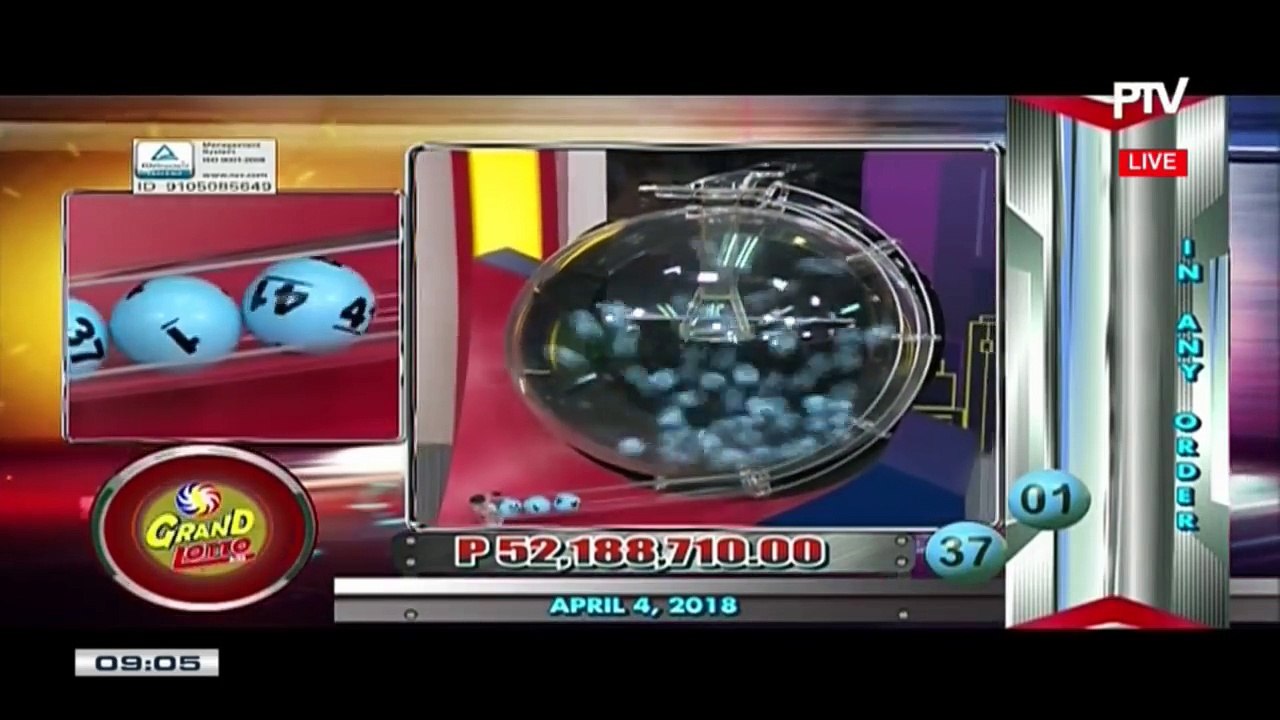 PCSO 9 PM Lotto Draw,  April 4, 2018