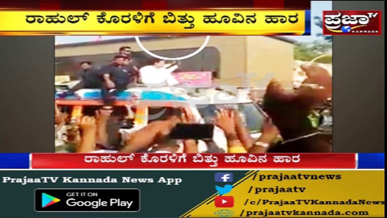 Rahul Gandhi ಗೆ ದೂರದಿಂದಲೇ ಗುರಿಯಿಟ್ಟು ಹೂವಿನ ಹಾರ ಎಸೆದ ಅಭಿಮಾನಿ...ನೇರವಾಗಿ ಕೊರಳಿಗೆ ಬಿದ್ದ ಹಾರ.!