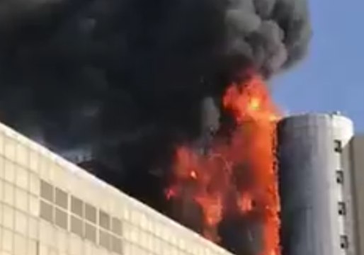 Ball of Flames Engulfs Side of Turkish Hospital